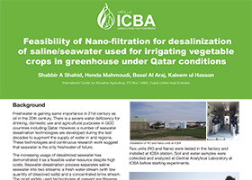 Feasibility of Nano-filtration for desalinization of saline/seawater used for irrigating vegetable crops in greenhouse under Qatar conditions