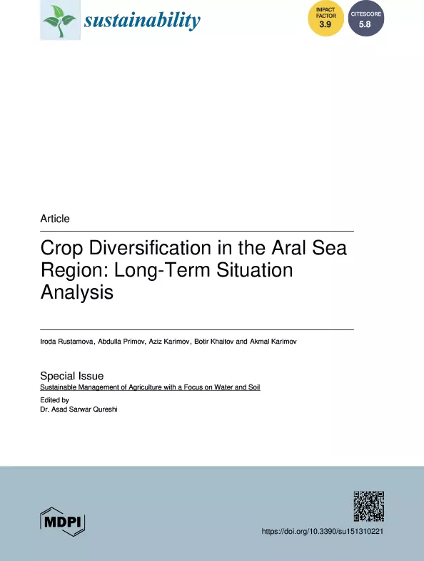 Crop Diversification in the Aral Sea Region: Long-Term Situation Analysis